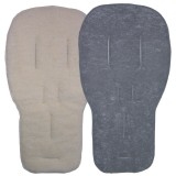 Seat Liner to fit Bugaboo Pushchairs Grey / Lambs Fleece